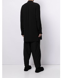 Chemise à manches longues brodée noire et blanche Yohji Yamamoto