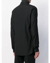 Chemise à manches longues brodée noire et blanche Givenchy