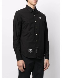 Chemise à manches longues brodée noire AAPE BY A BATHING APE