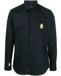 Chemise à manches longues brodée noire Billionaire