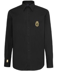 Chemise à manches longues brodée noire Billionaire