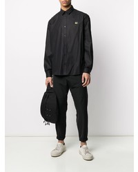 Chemise à manches longues brodée noire McQ Swallow