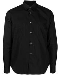 Chemise à manches longues brodée noire Black Comme Des Garçons