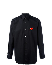 Chemise à manches longues brodée noire Comme Des Garcons Play