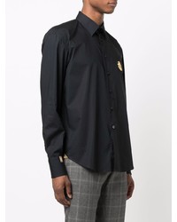 Chemise à manches longues brodée noire Billionaire