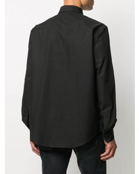 Chemise à manches longues brodée noire MSGM