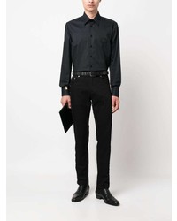 Chemise à manches longues brodée noire Billionaire