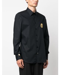 Chemise à manches longues brodée noire Billionaire