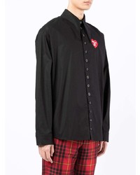 Chemise à manches longues brodée noire DUOltd