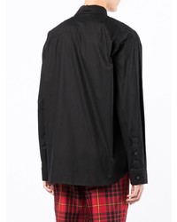 Chemise à manches longues brodée noire DUOltd