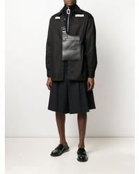 Chemise à manches longues brodée noire Raf Simons