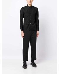 Chemise à manches longues brodée noire Black Comme Des Garçons