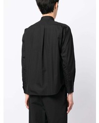 Chemise à manches longues brodée noire Black Comme Des Garçons