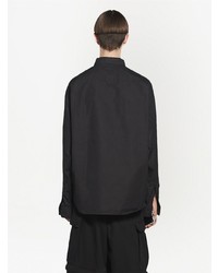 Chemise à manches longues brodée noire Balenciaga