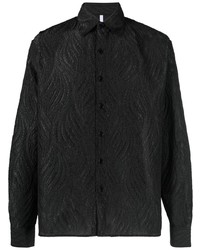 Chemise à manches longues brodée noire Soulland