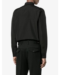 Chemise à manches longues brodée noire Givenchy