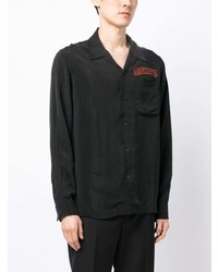 Chemise à manches longues brodée noire Maharishi