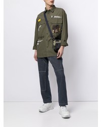 Chemise à manches longues brodée olive AAPE BY A BATHING APE