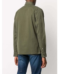 Chemise à manches longues brodée olive Calvin Klein Jeans