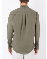 Chemise à manches longues brodée olive OSKLEN