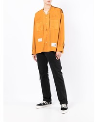 Chemise à manches longues brodée orange Maison Mihara Yasuhiro