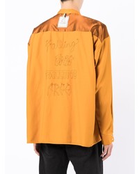 Chemise à manches longues brodée orange Maison Mihara Yasuhiro