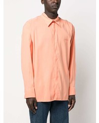 Chemise à manches longues brodée orange MSGM