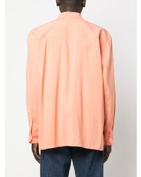 Chemise à manches longues brodée orange MSGM