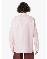 Chemise à manches longues brodée rose Raf Simons