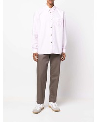 Chemise à manches longues brodée rose JW Anderson