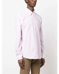 Chemise à manches longues brodée rose BOSS