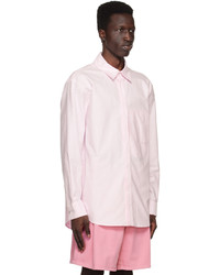 Chemise à manches longues brodée rose Wooyoungmi