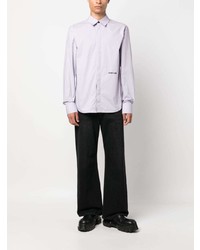 Chemise à manches longues brodée violet clair Helmut Lang