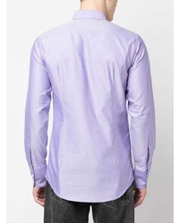 Chemise à manches longues brodée violet clair DSQUARED2