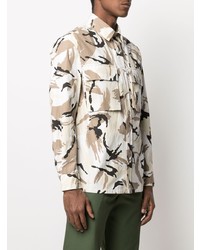 Chemise à manches longues camouflage beige Kenzo