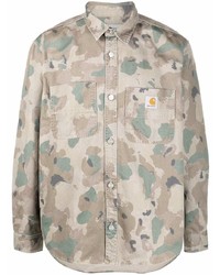 Chemise à manches longues camouflage beige Carhartt WIP