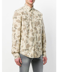 Chemise à manches longues camouflage beige Gant by Michael Bastian