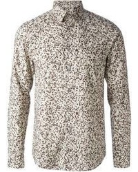Chemise à manches longues camouflage beige Jil Sander