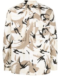 Chemise à manches longues camouflage beige Kenzo