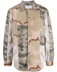 Chemise à manches longues camouflage beige Marine Serre