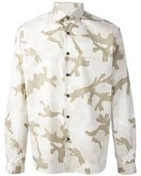 Chemise à manches longues camouflage beige Valentino