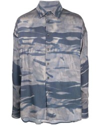 Chemise à manches longues camouflage bleu clair Diesel