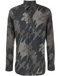 Chemise à manches longues camouflage gris foncé Tom Ford