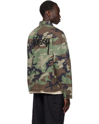 Chemise à manches longues camouflage marron foncé Stussy