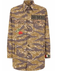 Chemise à manches longues camouflage marron Dolce & Gabbana