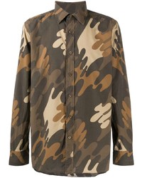 Chemise à manches longues camouflage marron Tom Ford