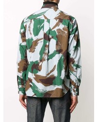 Chemise à manches longues camouflage multicolore Kenzo