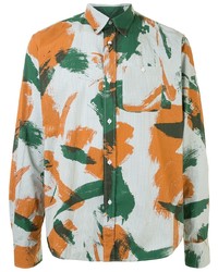 Chemise à manches longues camouflage multicolore Kenzo