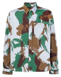 Chemise à manches longues camouflage multicolore Kenzo