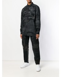 Chemise à manches longues camouflage noire Maharishi